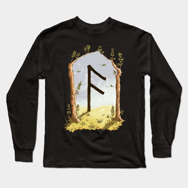 rune ansuz - magical symbol Long Sleeve T-Shirt by Karolina Studena-art